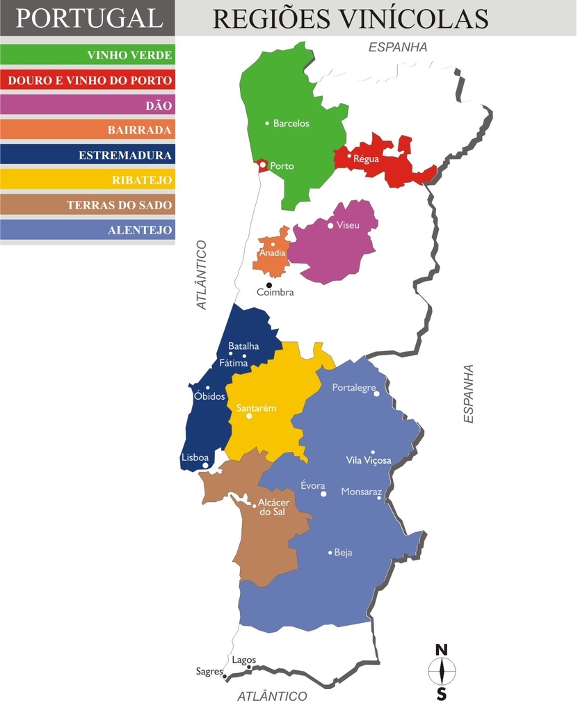 Mapa do vinho de Portugal