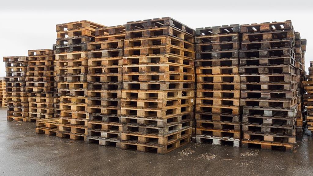 pallets de madeira expostos ao tempo