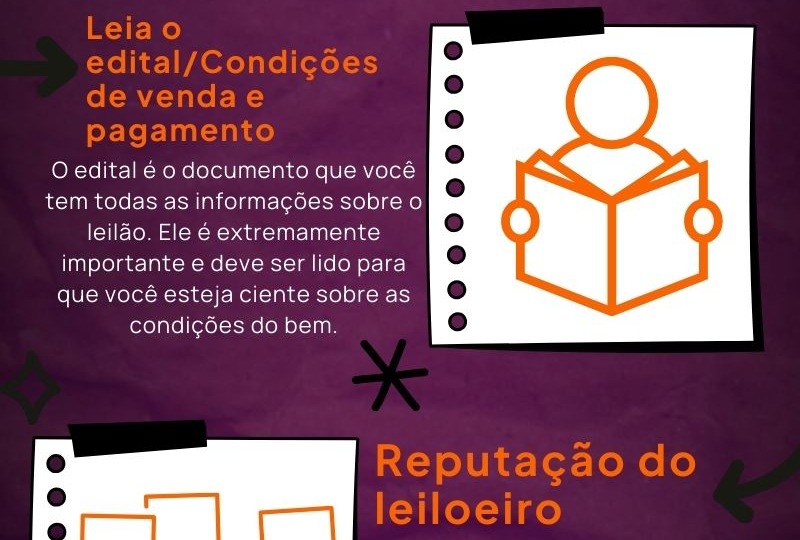 Infográfico - Dicas para iniciantes dos leilões