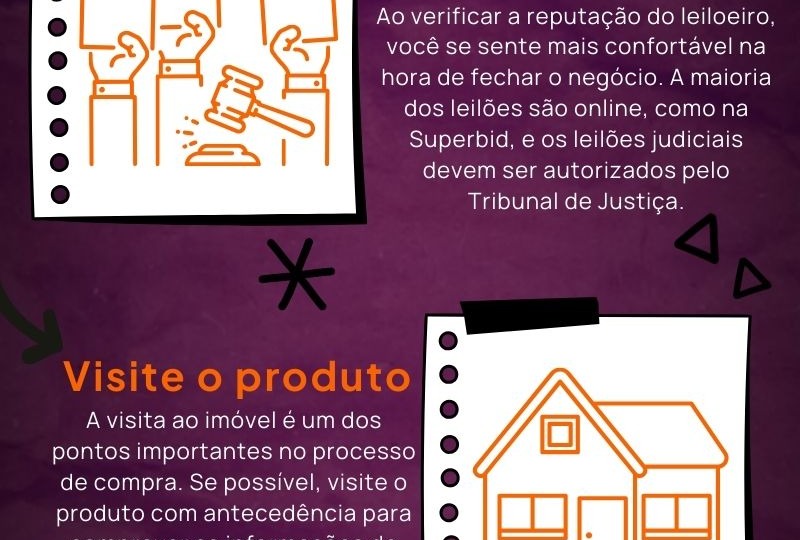 Infográfico - Dicas para iniciantes dos leilões