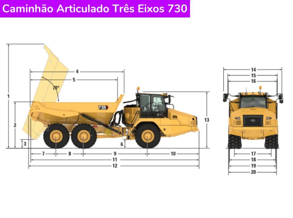 Catálogo Caminhão Articulado Três Eixos 730 Caterpillar