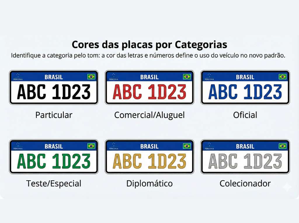 É obrigatório trocar em 2025? Entenda tudo sobre a Placa Mercosul: tabela de conversão, significado das cores e como consultar a cidade de origem.
